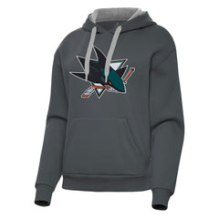 San Jose Sharks Antigua Women's Victory Pullover Hoodie - Charcoal - NHL 202256948