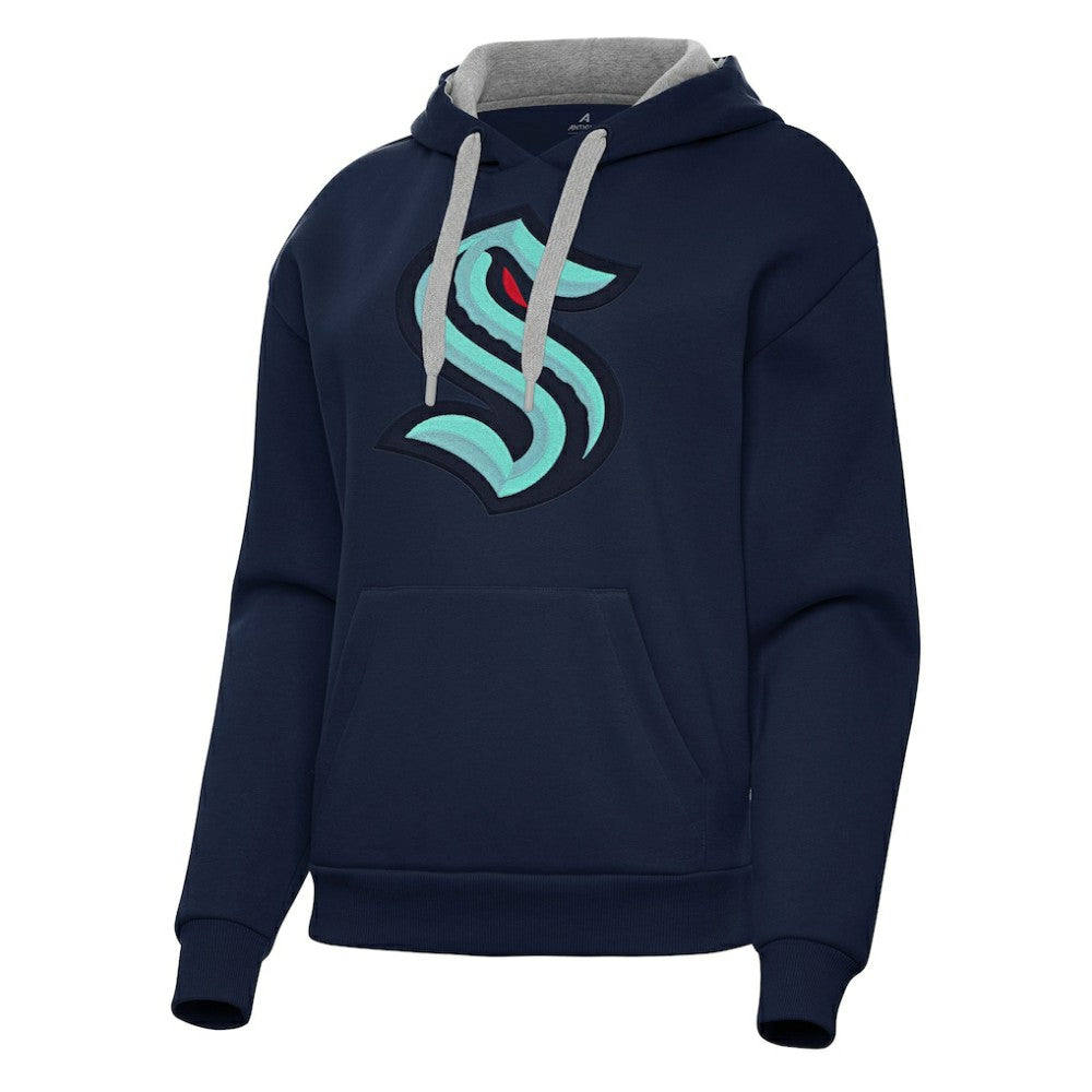 Seattle Kraken Antigua Women's Victory Pullover Hoodie - Deep Sea Blue - NHL 202256951