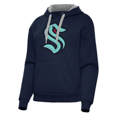Seattle Kraken Antigua Women's Victory Pullover Hoodie - Deep Sea Blue - NHL 202256951