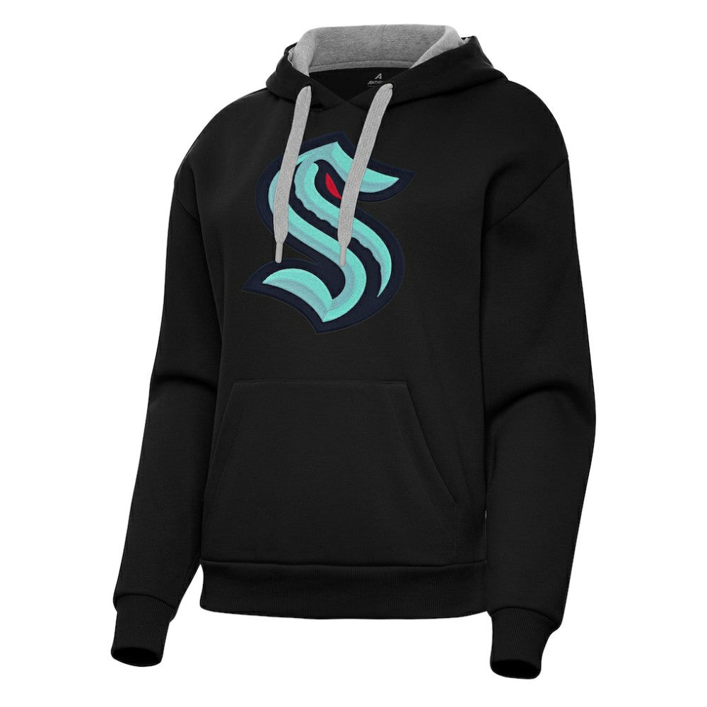 Seattle Kraken Antigua Women's Victory Pullover Hoodie - Black - NHL 202256952