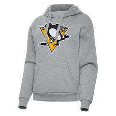 Pittsburgh Penguins Antigua Women's Victory Pullover Hoodie - Heather Gray - NHL 202256955