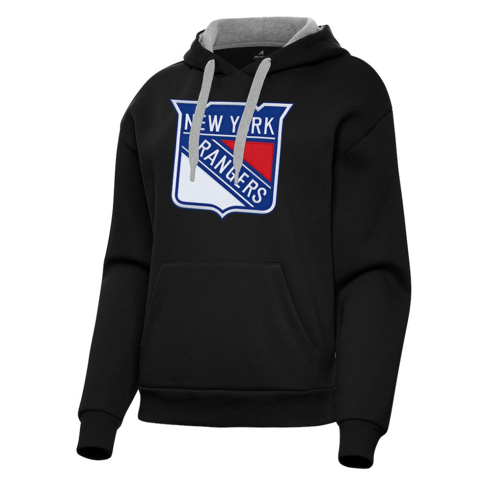 New York Rangers Antigua Women's Victory Pullover Hoodie - Black - NHL 202256967