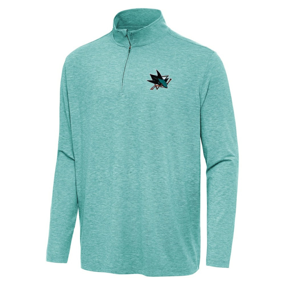 San Jose Sharks Antigua Hunk Quarter-Zip Top - Heather Aqua - NHL 202257059