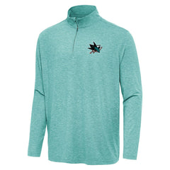 San Jose Sharks Antigua Hunk Quarter-Zip Top - Heather Aqua - NHL 202257059