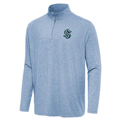 Seattle Kraken Antigua Hunk Quarter-Zip Top - Heather Blue - NHL 202257060