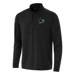 San Jose Sharks Antigua Bright Quarter-Zip Top - Heather Black - NHL 202257152