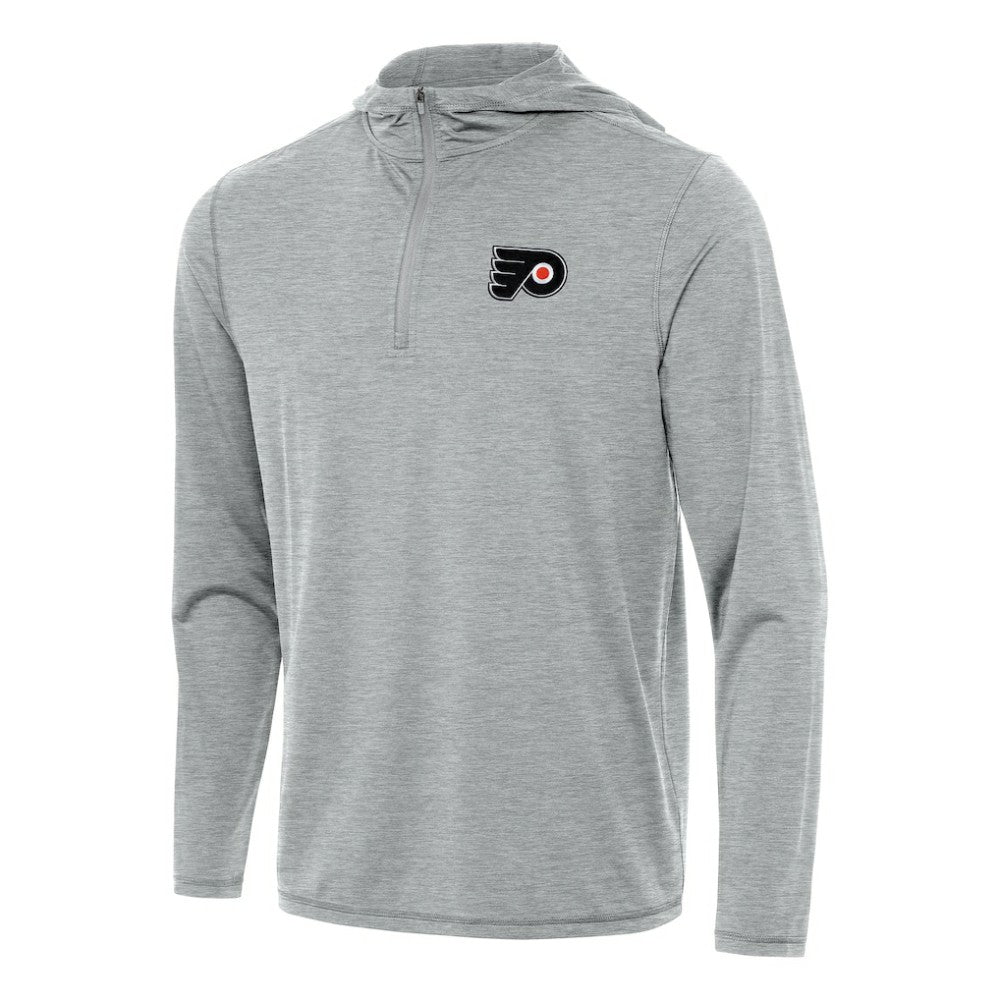 Philadelphia Flyers Antigua Tidy Quarter-Zip Hoodie - Heather Gray - NHL 202257160