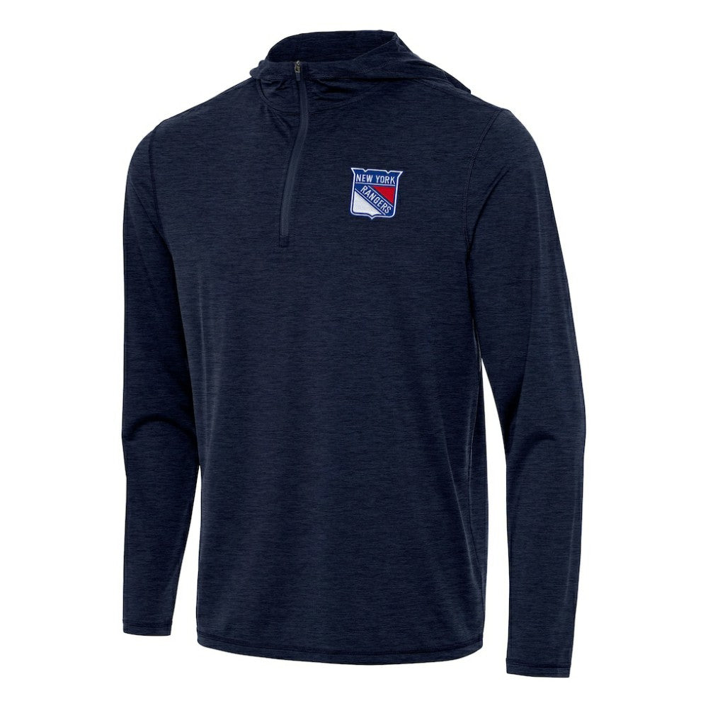 New York Rangers Antigua Tidy Quarter-Zip Hoodie - Heather Navy - NHL 202257162