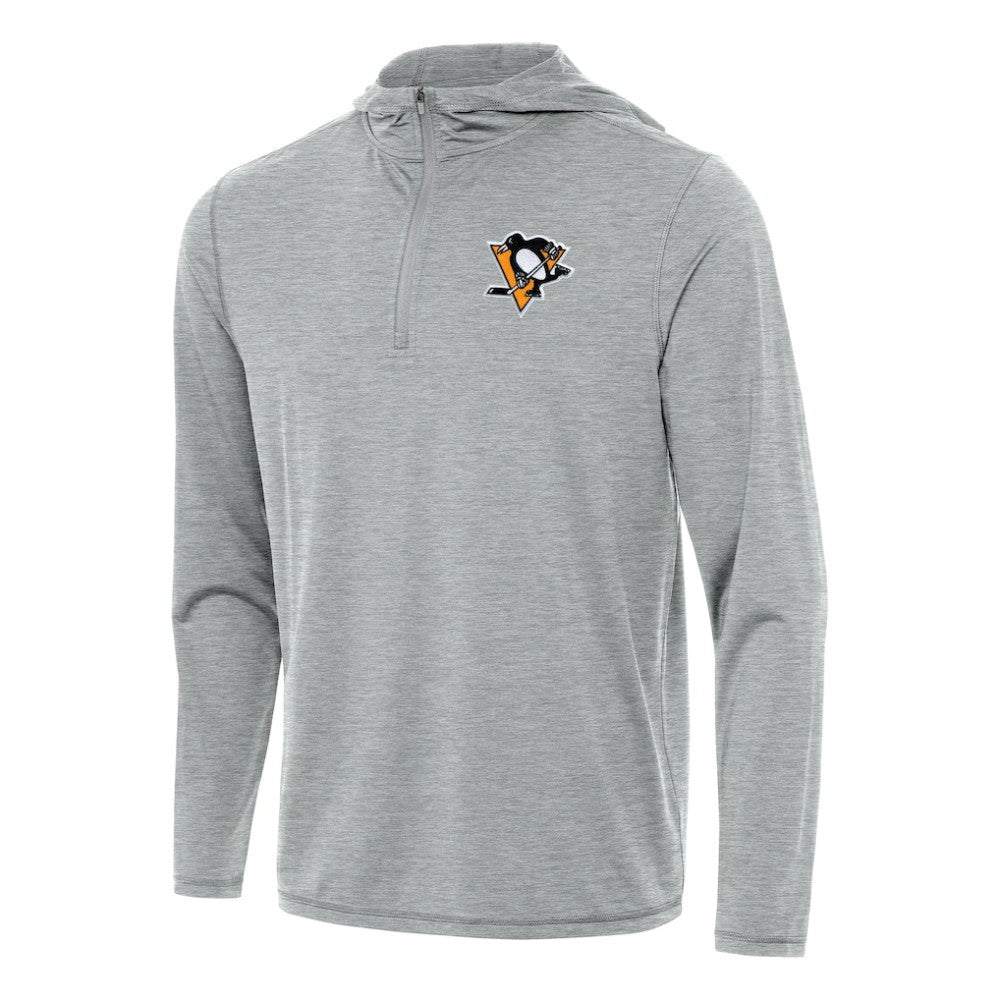 Pittsburgh Penguins Antigua Tidy Quarter-Zip Hoodie - Heather Gray - NHL 202257164