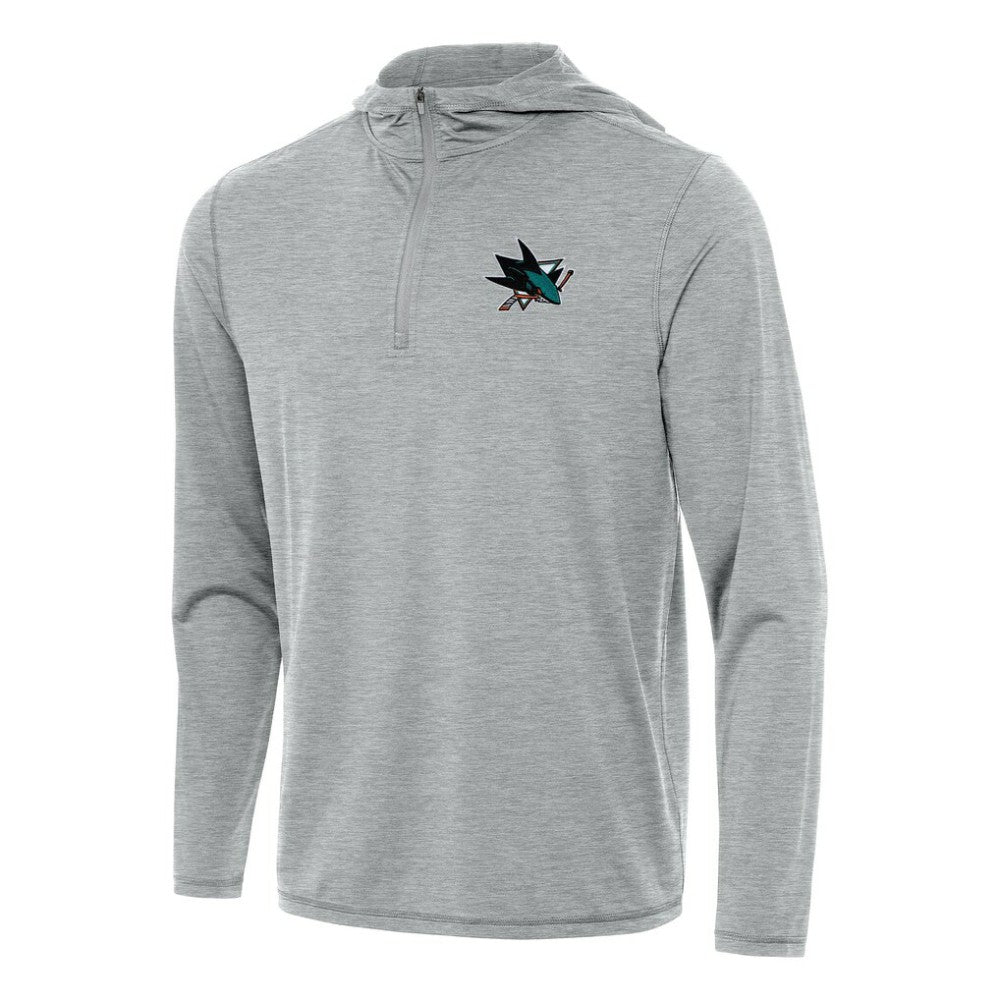 San Jose Sharks Antigua Tidy Quarter-Zip Hoodie - Heather Gray - NHL 202257165