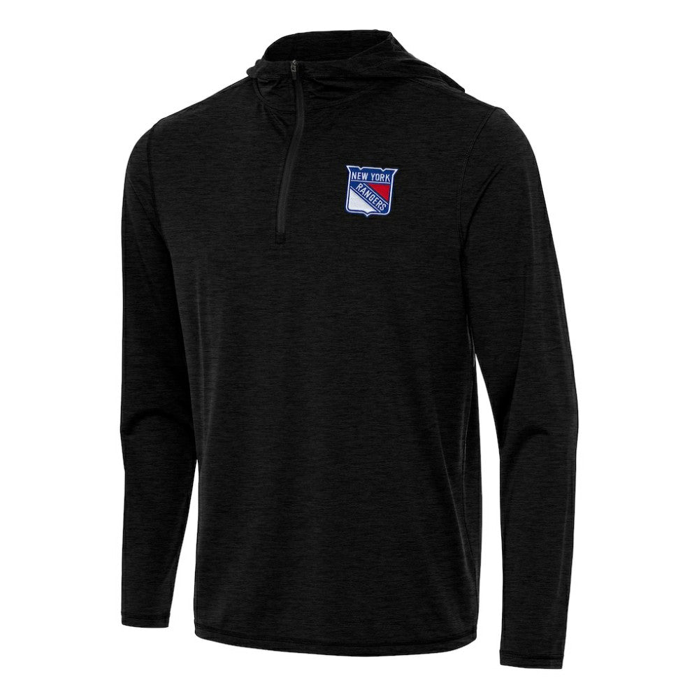 New York Rangers Antigua Tidy Quarter-Zip Hoodie - Heather Black - NHL 202257171
