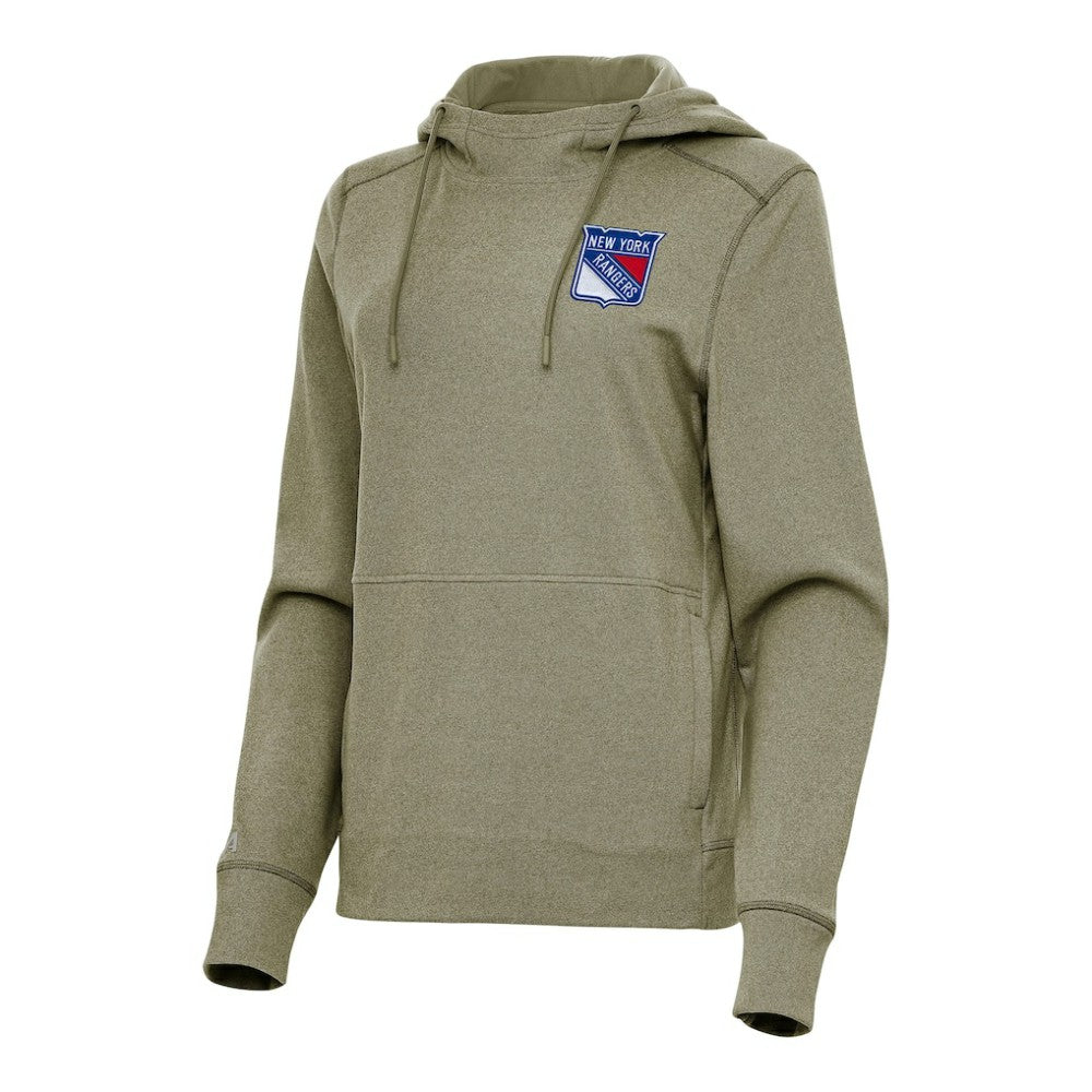 New York Rangers Antigua Women's Justice Pullover Hoodie - Olive - NHL 202257321