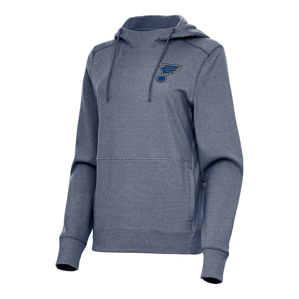 St. Louis Blues Antigua Women's Justice Pullover Hoodie - Heather Navy - NHL 202257333