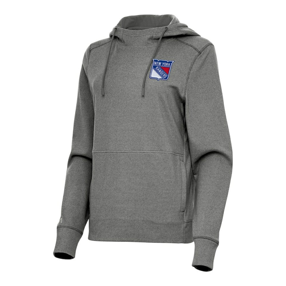 New York Rangers Antigua Women's Justice Pullover Hoodie - Heather Black - NHL 202257347