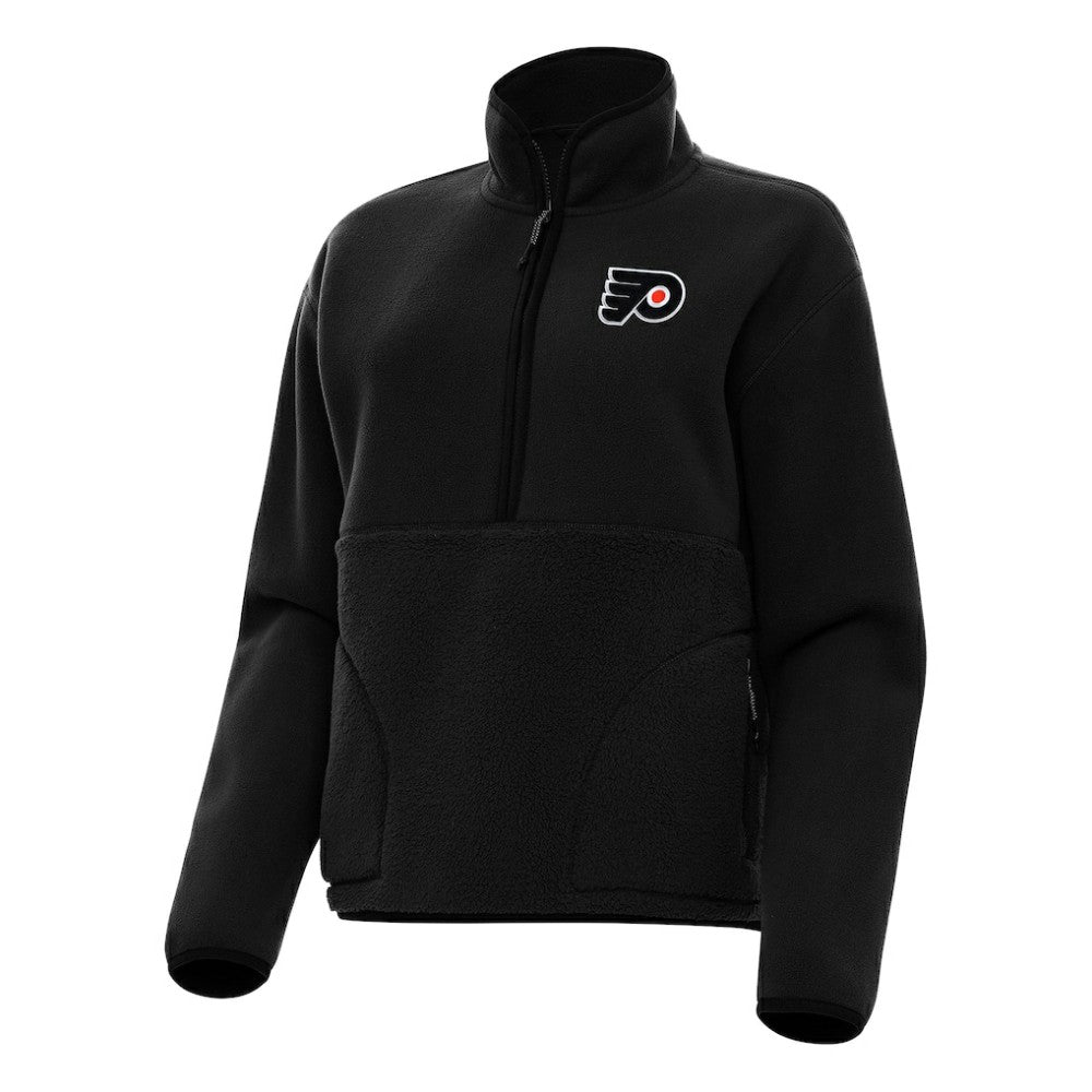 Philadelphia Flyers Antigua Women's Figure Half-Zip Pullover Sweatshirt - Black - NHL 202257460