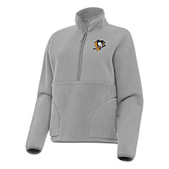Pittsburgh Penguins Antigua Women's Figure Half-Zip Pullover Sweatshirt - Gray - NHL 202257463