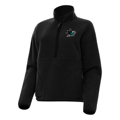 San Jose Sharks Antigua Women's Figure Half-Zip Pullover Sweatshirt - Black - NHL 202257464