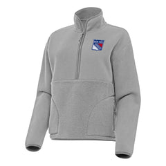 New York Rangers Antigua Women's Figure Half-Zip Pullover Sweatshirt - Gray - NHL 202257474