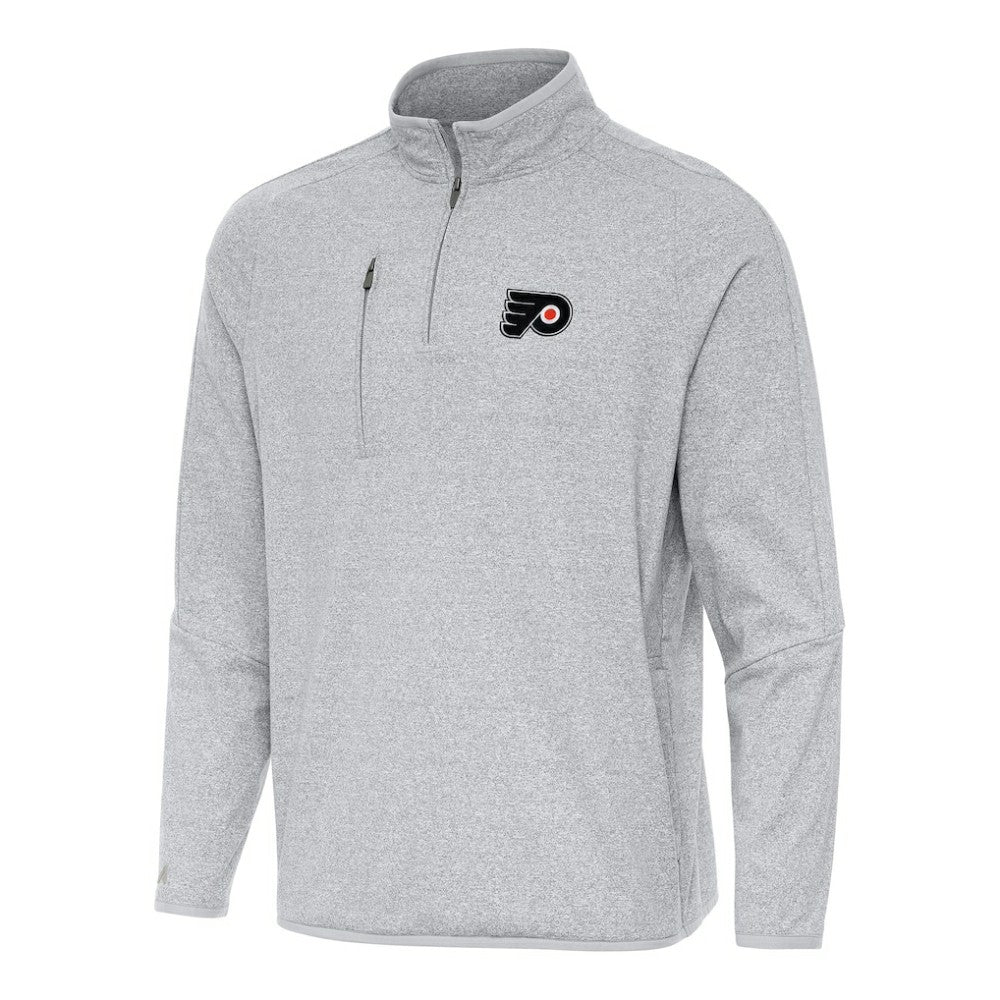 Philadelphia Flyers Antigua Certain Quarter-Zip Tri-Blend Sweatshirt - Heather Gray - NHL 202257499