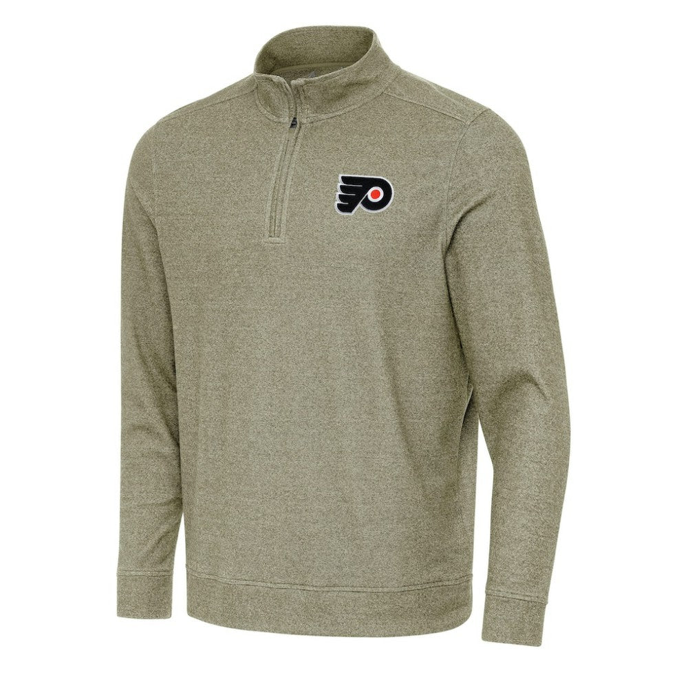 Philadelphia Flyers Antigua Subtle Quarter-Zip Sweatshirt - Olive - NHL 202257504