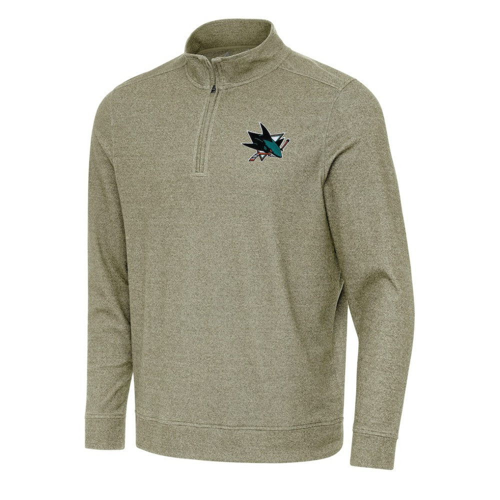 San Jose Sharks Antigua Subtle Quarter-Zip Sweatshirt - Olive - NHL 202257510