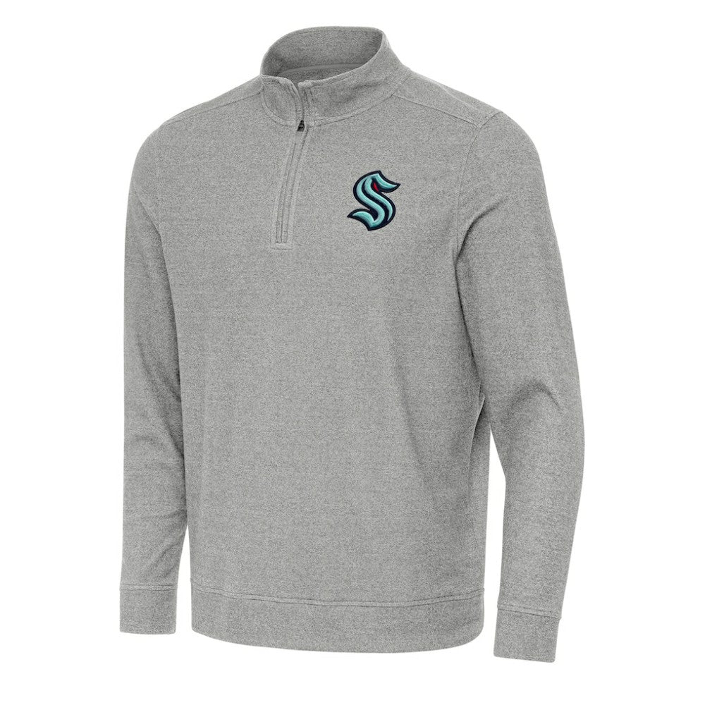 Seattle Kraken Antigua Subtle Quarter-Zip Sweatshirt - Heather Gray - NHL 202257511