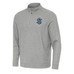 Seattle Kraken Antigua Subtle Quarter-Zip Sweatshirt - Heather Gray - NHL 202257511