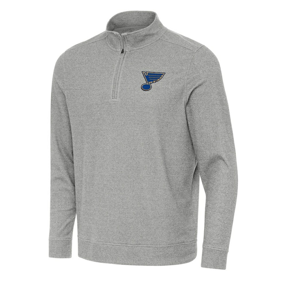 St. Louis Blues Antigua Subtle Quarter-Zip Sweatshirt - Heather Gray - NHL 202257515