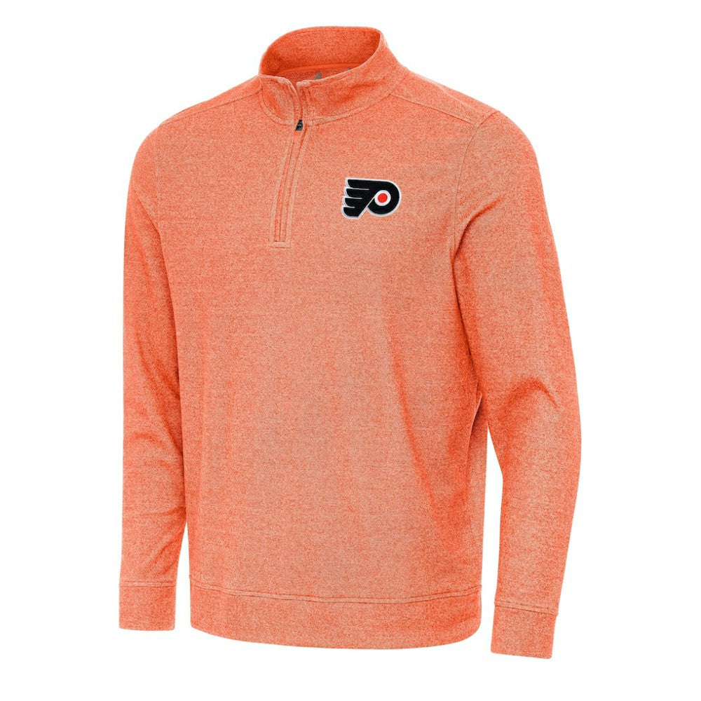 Philadelphia Flyers Antigua Subtle Quarter-Zip Sweatshirt - Heather Orange - NHL 202257517