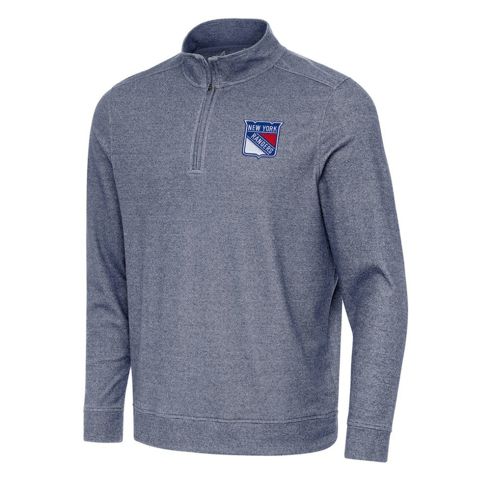 New York Rangers Antigua Subtle Quarter-Zip Sweatshirt - Heather Navy - NHL 202257523