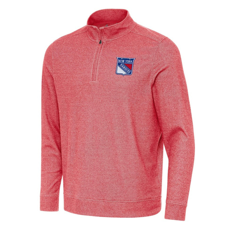 New York Rangers Antigua Subtle Quarter-Zip Sweatshirt - Heather Red - NHL 202257524