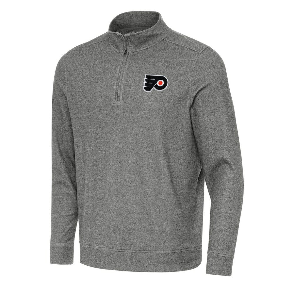 Philadelphia Flyers Antigua Subtle Quarter-Zip Sweatshirt - Heather Black - NHL 202257531
