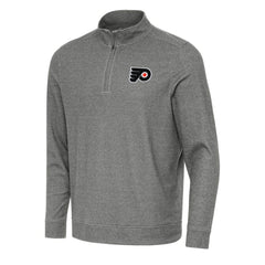 Philadelphia Flyers Antigua Subtle Quarter-Zip Sweatshirt - Heather Black - NHL 202257531