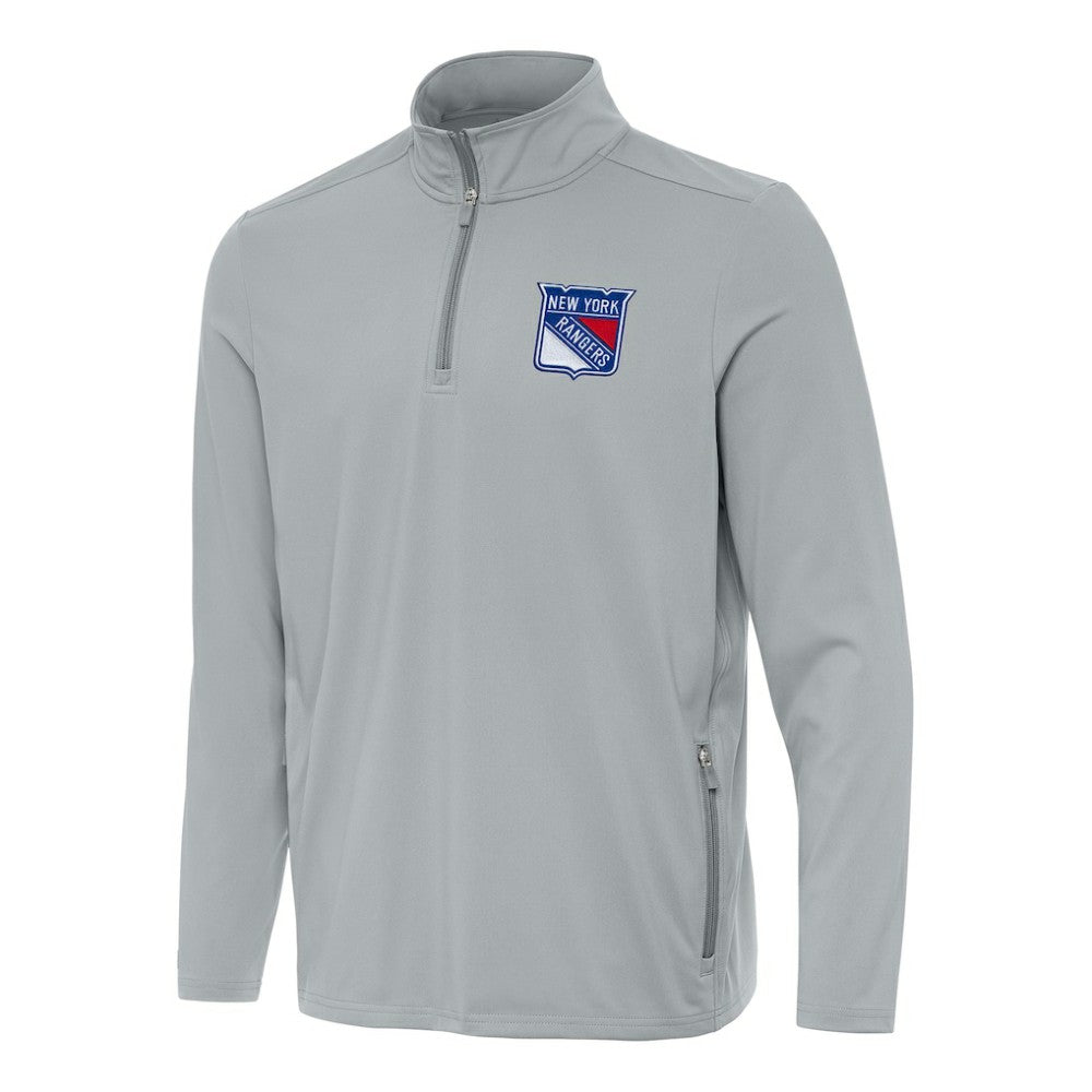 New York Rangers Antigua Perilous Quarter-Zip Sweatshirt - Gray - NHL 202257546