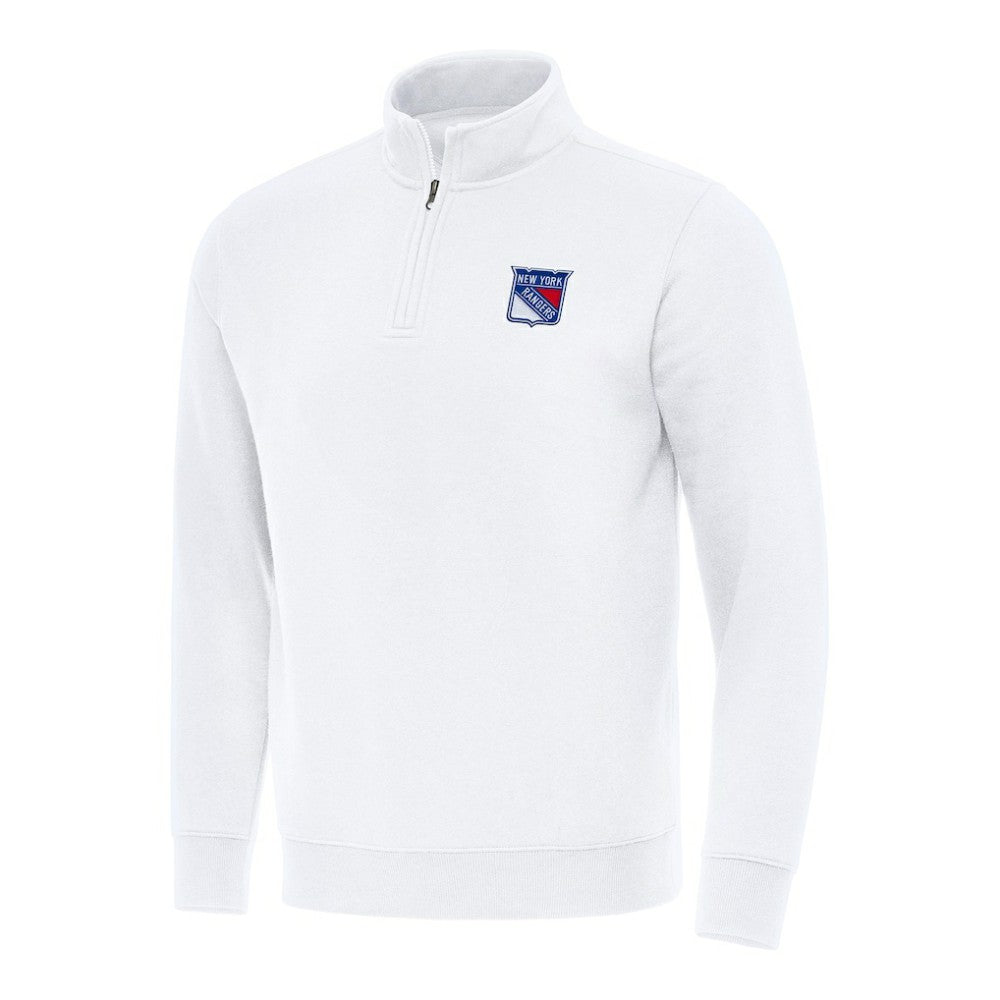 New York Rangers Antigua Victory Quarter-Zip Mock Sweatshirt - White - NHL 202257584