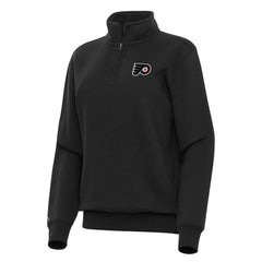 Philadelphia Flyers Antigua Women's Victory Quarter-Zip Sweatshirt - Black - NHL 202257595