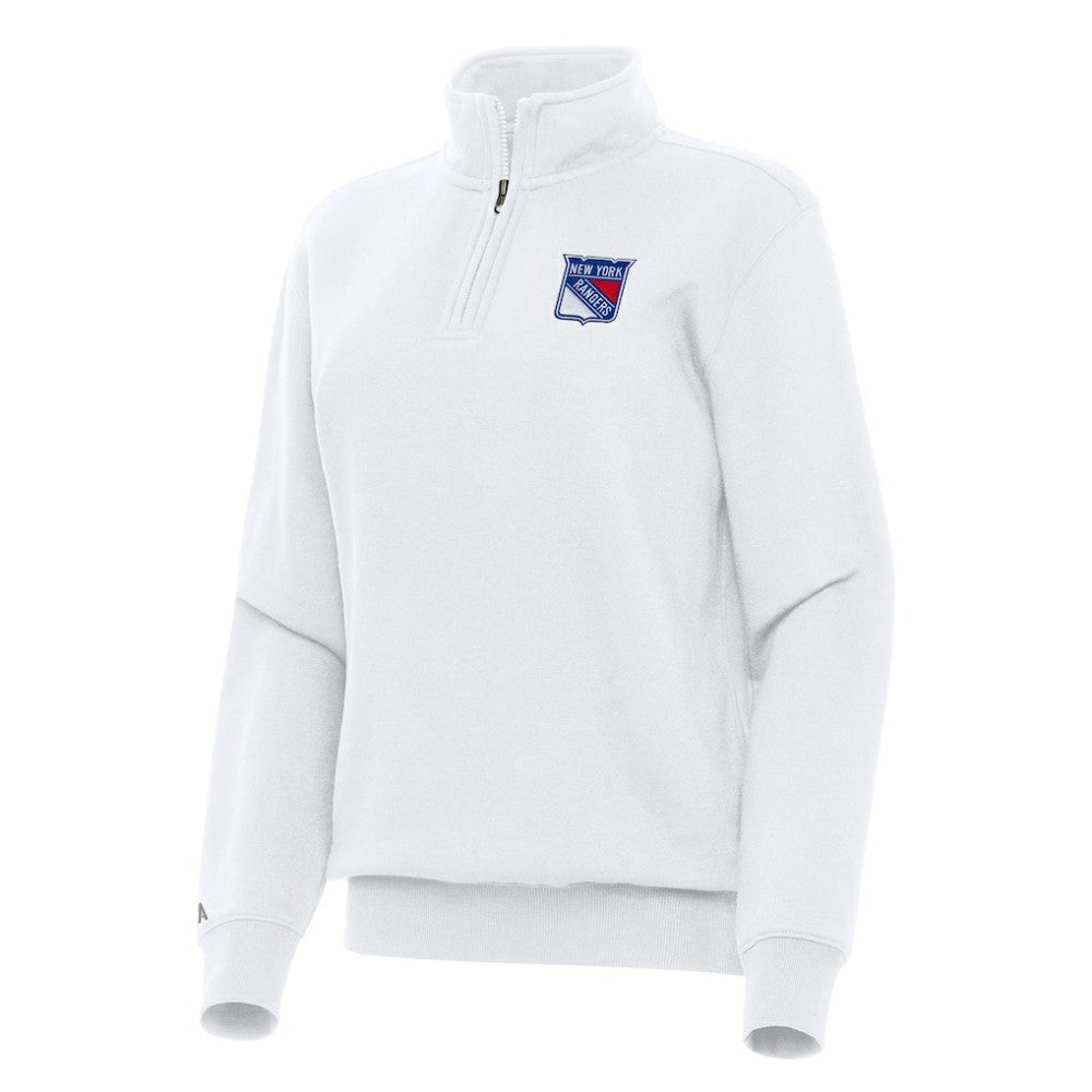 New York Rangers Antigua Women's Victory Quarter-Zip Sweatshirt - White - NHL 202257597