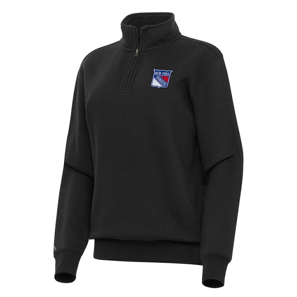 New York Rangers Antigua Women's Victory Quarter-Zip Sweatshirt - Black - NHL 202257599