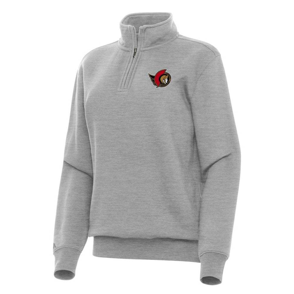 Ottawa Senators Antigua Women's Victory Quarter-Zip Sweatshirt - Heather Gray - NHL 202257605