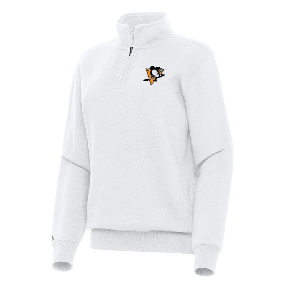 Pittsburgh Penguins Antigua Women's Victory Quarter-Zip Sweatshirt - White - NHL 202257609