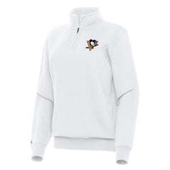 Pittsburgh Penguins Antigua Women's Victory Quarter-Zip Sweatshirt - White - NHL 202257609