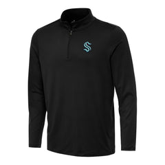 Seattle Kraken Antigua Reprocess Quarter-Zip Top - Black - NHL 202257667