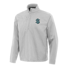 Seattle Kraken Antigua Brisk Quarter-Zip Windbreaker - Heather Gray - NHL 202257825