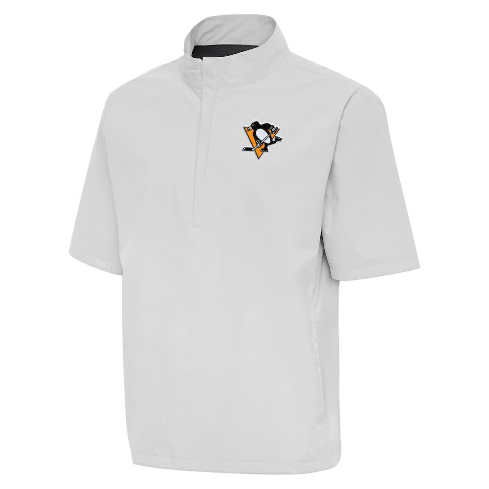 Pittsburgh Penguins Antigua Brisk Quarter-Zip Windbreaker - Heather Gray - NHL 202257855