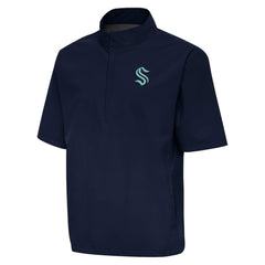 Seattle Kraken Antigua Brisk Quarter-Zip Windbreaker - Navy - NHL 202257867