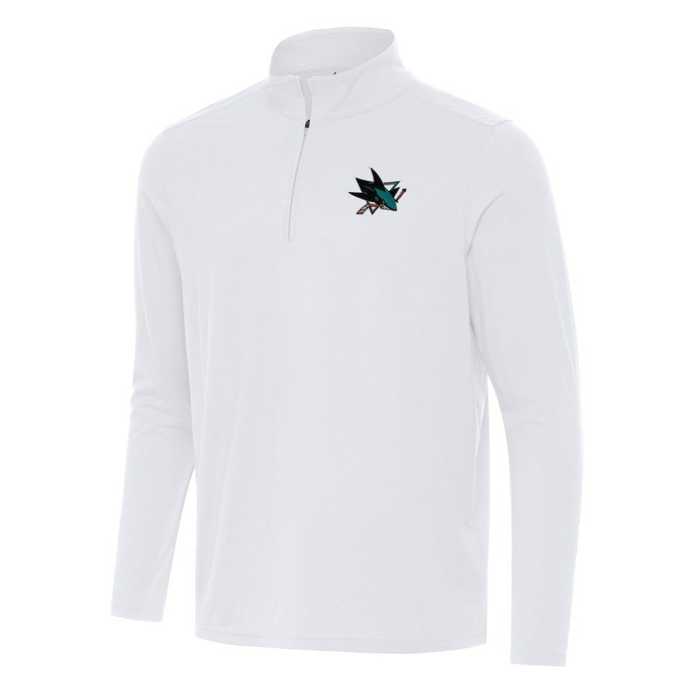 San Jose Sharks Antigua Intent Quarter-Zip Top - White - NHL 202257886