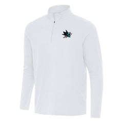 San Jose Sharks Antigua Intent Quarter-Zip Top - White - NHL 202257886