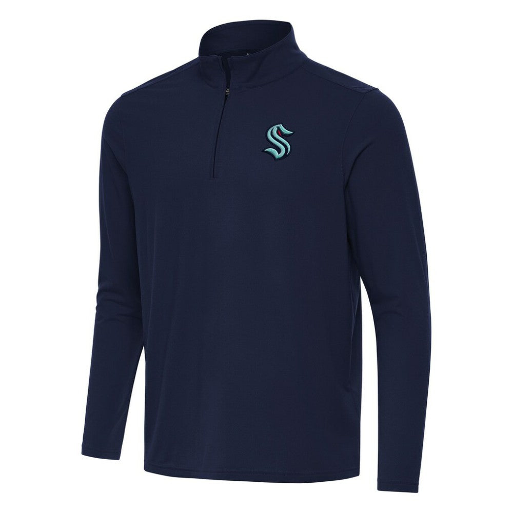 Seattle Kraken Antigua Intent Quarter-Zip Top - Navy - NHL 202257892