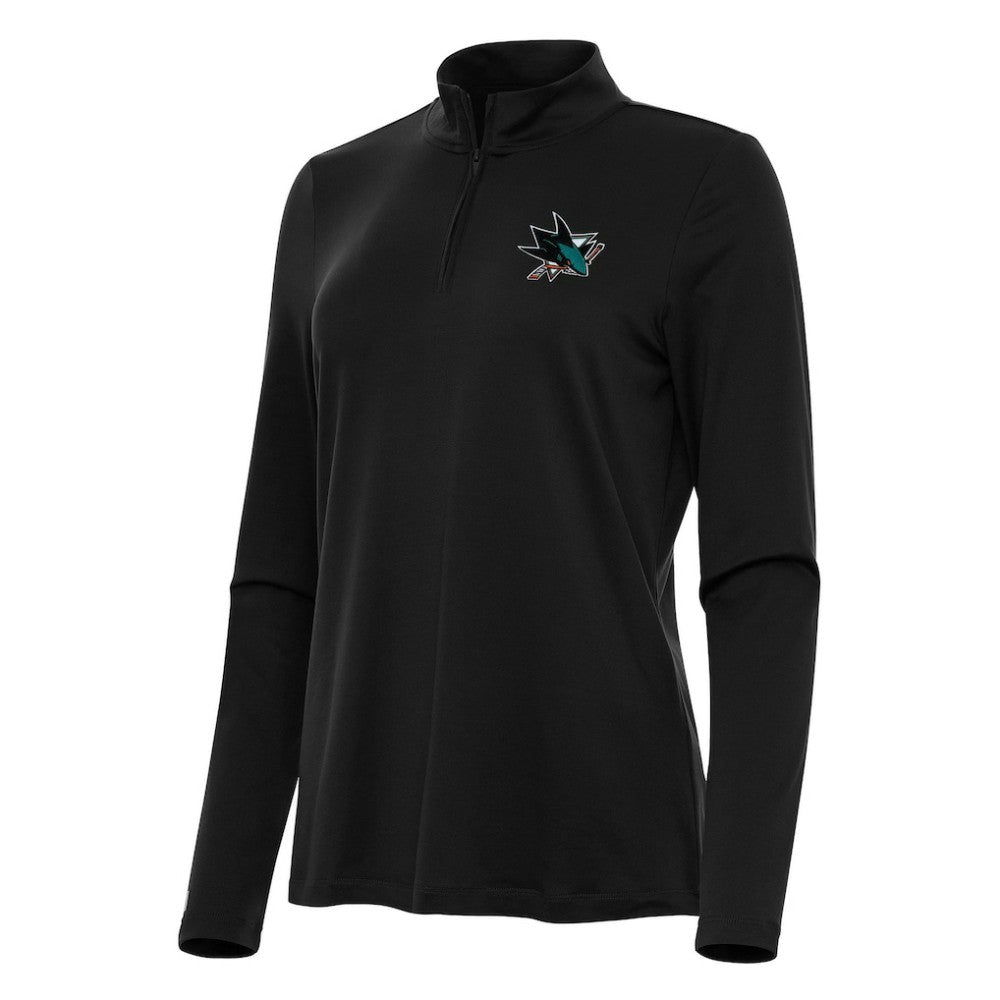 San Jose Sharks Antigua Women's Reprocess Quarter-Zip Top - Black - NHL 202257999