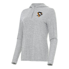 Pittsburgh Penguins Antigua Women's Daybreak Quarter-Zip Hoodie - Heather Gray - NHL 202258052